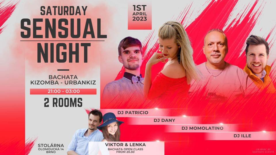 Saturday Sensual Night - DJ MomoLatino - DJ Dany - 1. 4. 2023 - Brno Stolárna