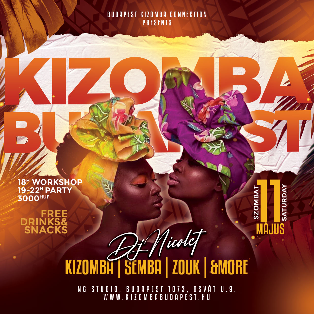 KIZOMBA BUDAPEST Party & Workshop - MÁJUS11