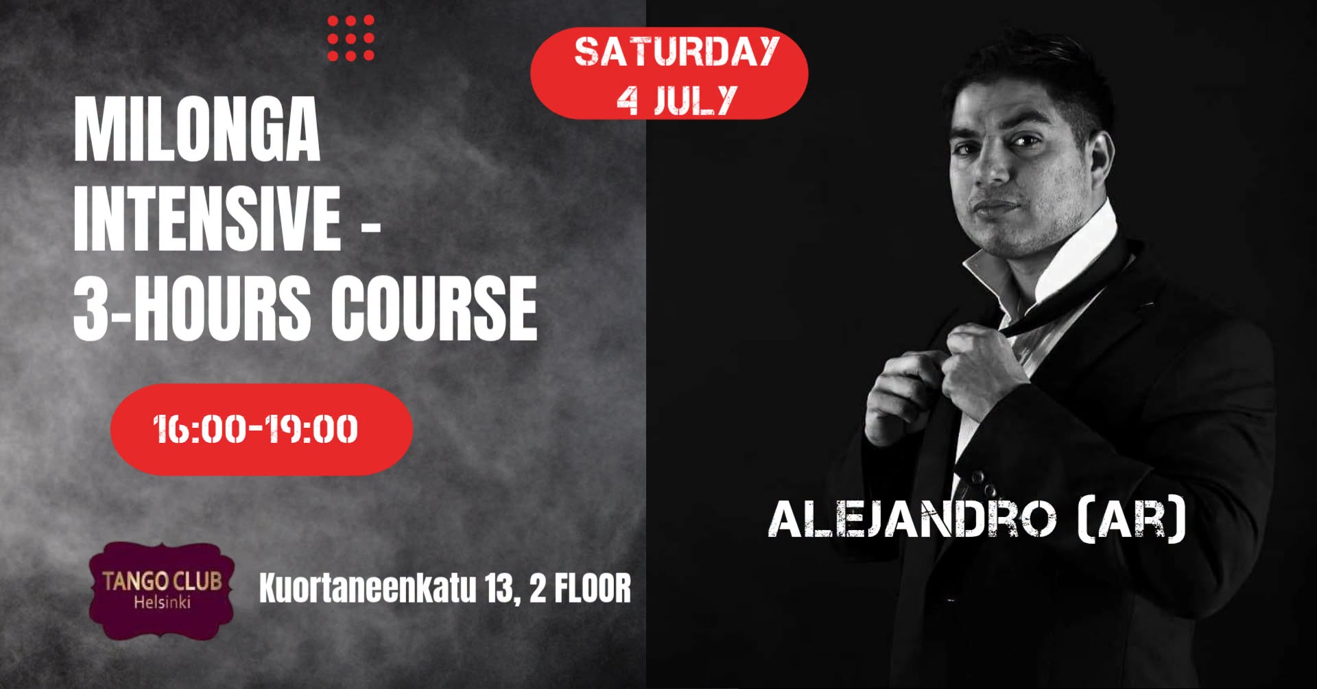 3 HOURS MILONGA INTENSIVE COURSE-HELSINKI