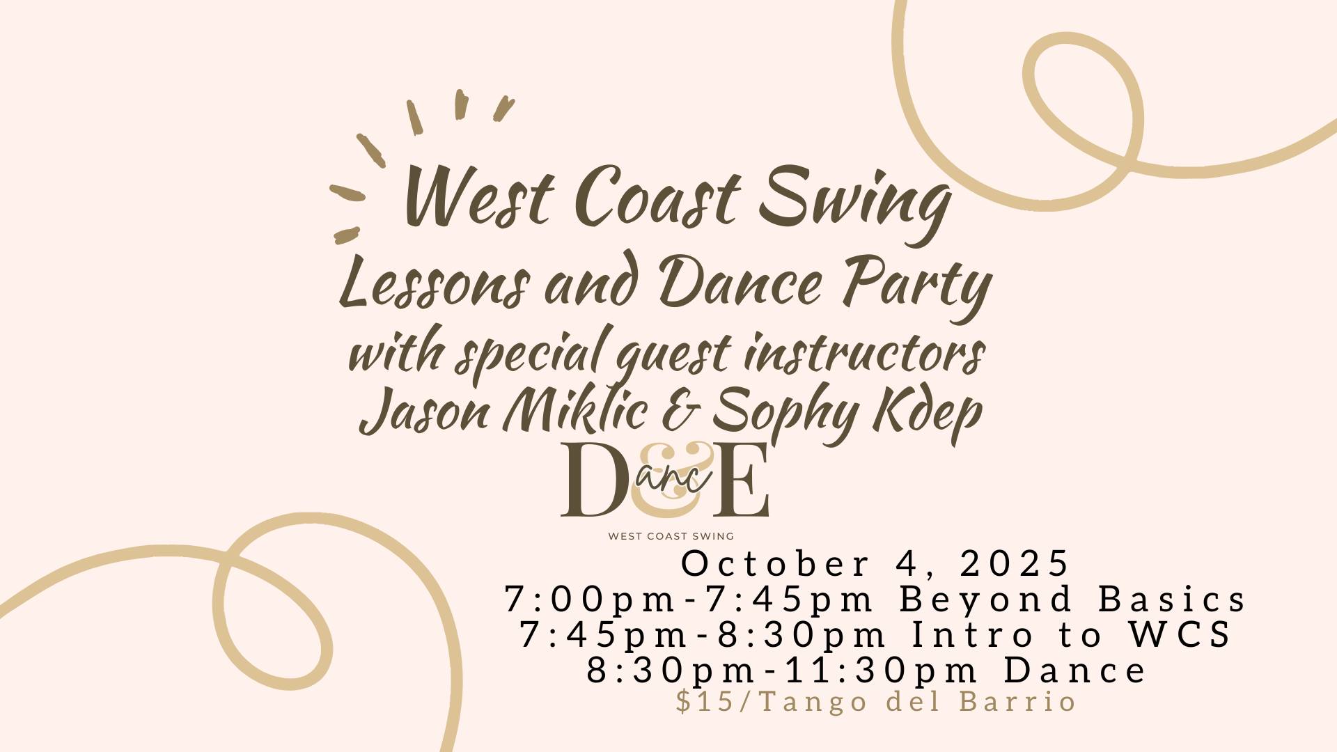 October WCS Lessons & Dance with Champions Jason Miklic & Sophy Kdep