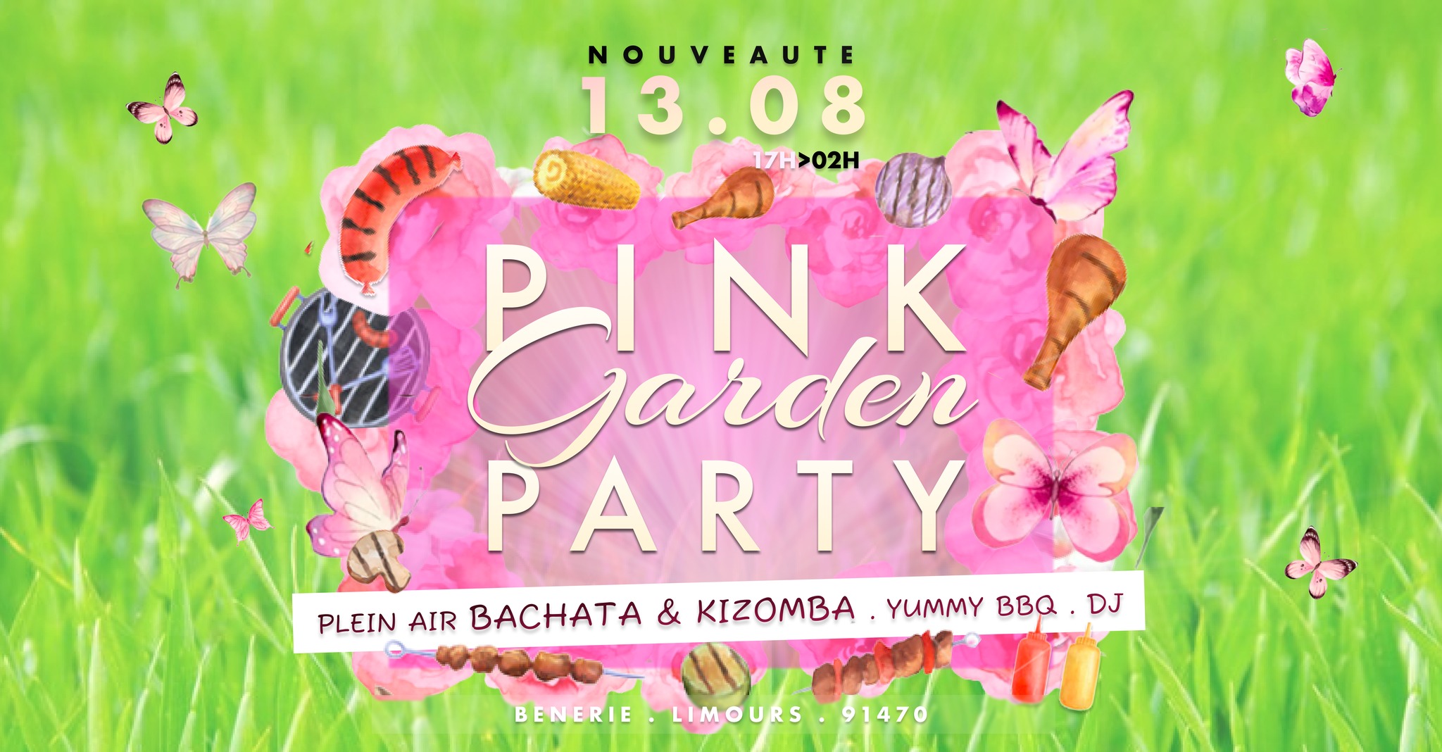 πππ - π¦ Pink Garden Party & BBQπ Dimanche 13 aoΓ»t - Kizomba & Bachata - Limours (91)