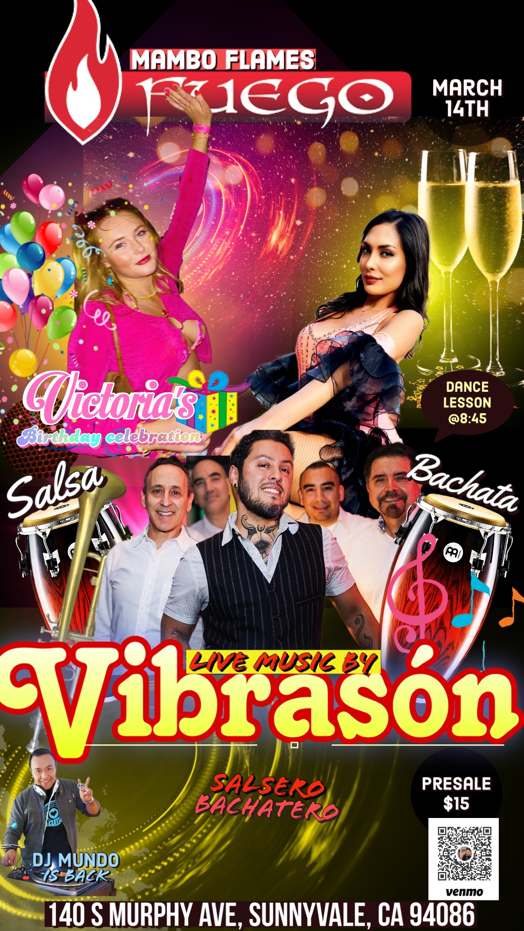 Live Music By Vibrasón salsa Night Mambo Flames Social