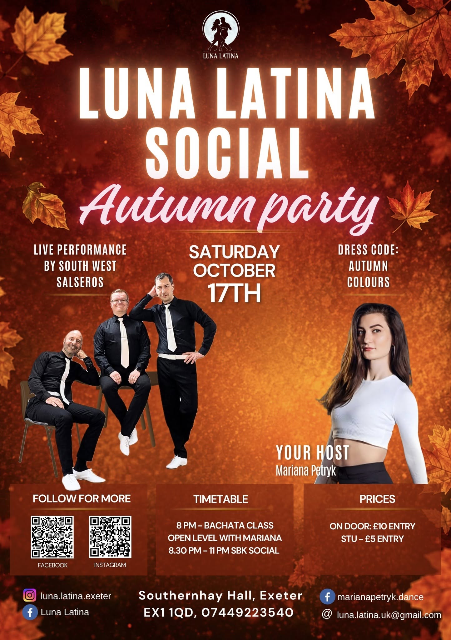 LUNA LATINA SOCIAL✨AUTUMN SBK PARTY✨LIVE PERFORMANCE✨EXETER✨OCT 17TH