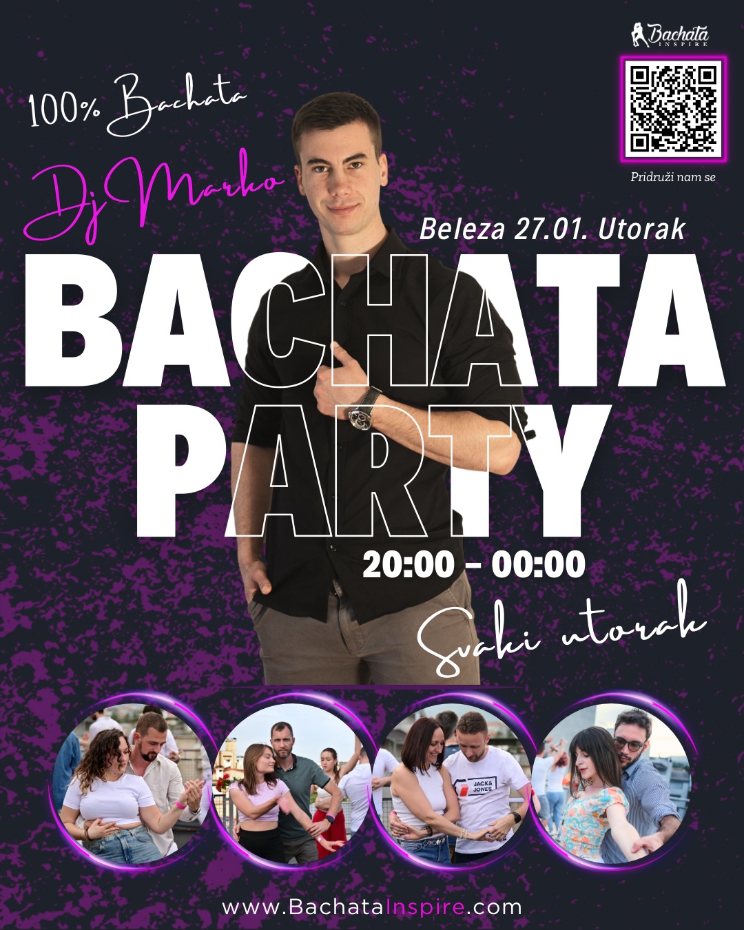 ‼️💯 Bachata Party UTORKOM 💜 20.01. Beleza Bar