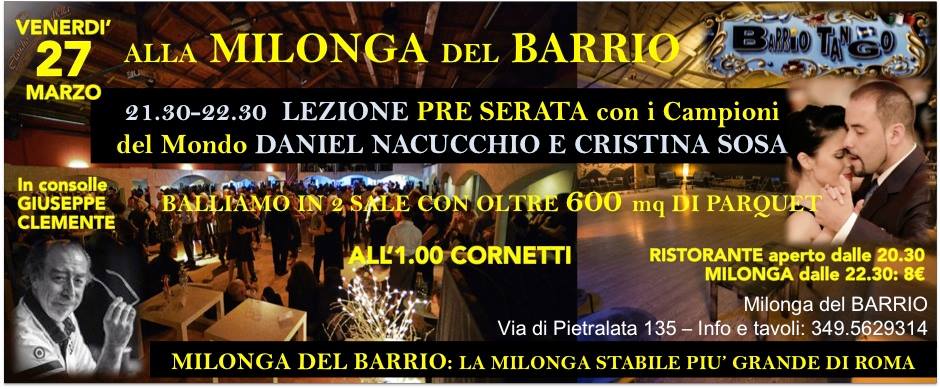 VEN27 AL BARRIO MILONGA con DANIEL NACUCCHIO e CRISTINA SOSA
