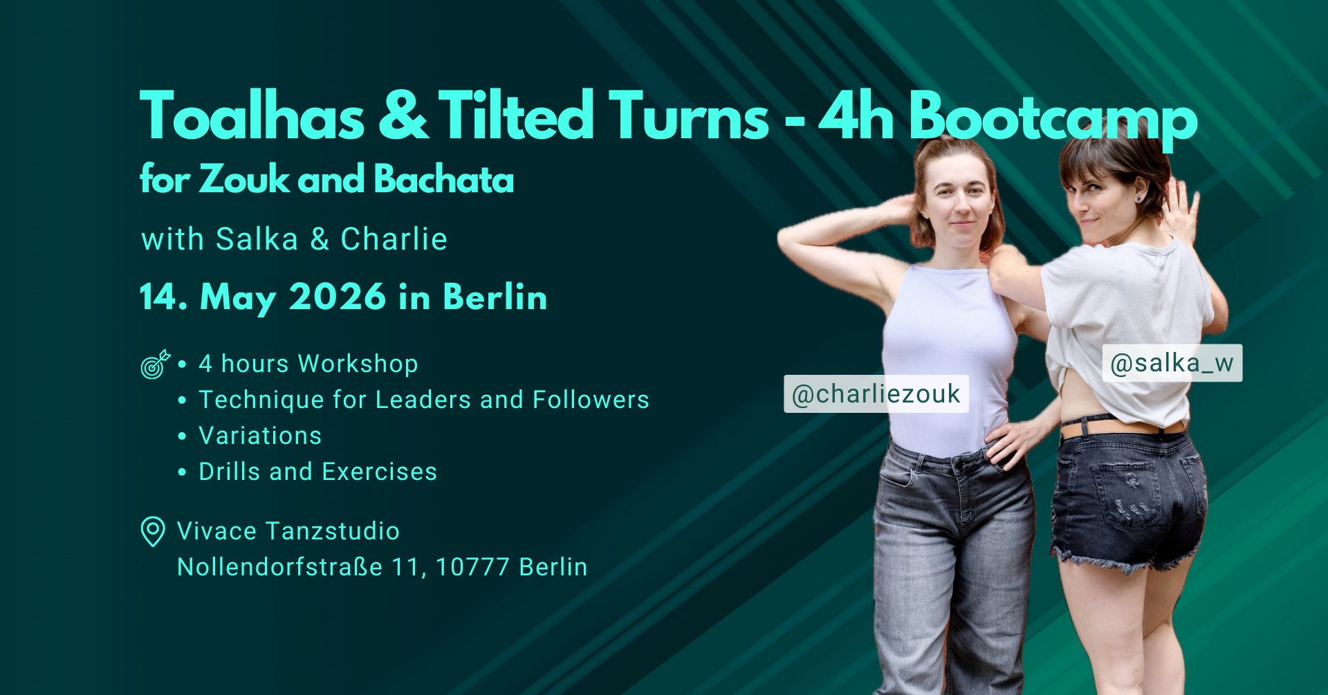 Toalhas & Tilted Turns - 4h Bootcamp (with Salka & Charlie in Berlin) - for Bachata and Zouk
