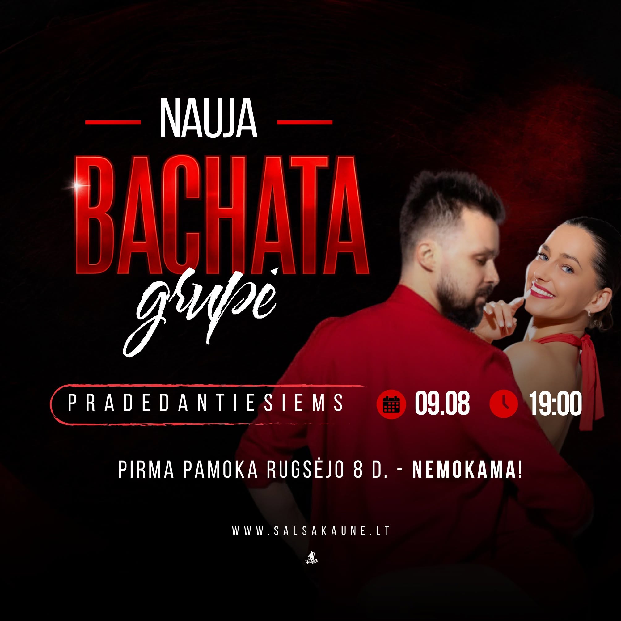 NAUJA BACHATA GRUPĖ PRADEDANTIESIEMS - 09.08