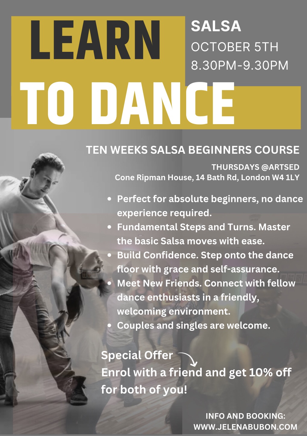 TEN WEEKS SALSA BEGINNERS COURSE