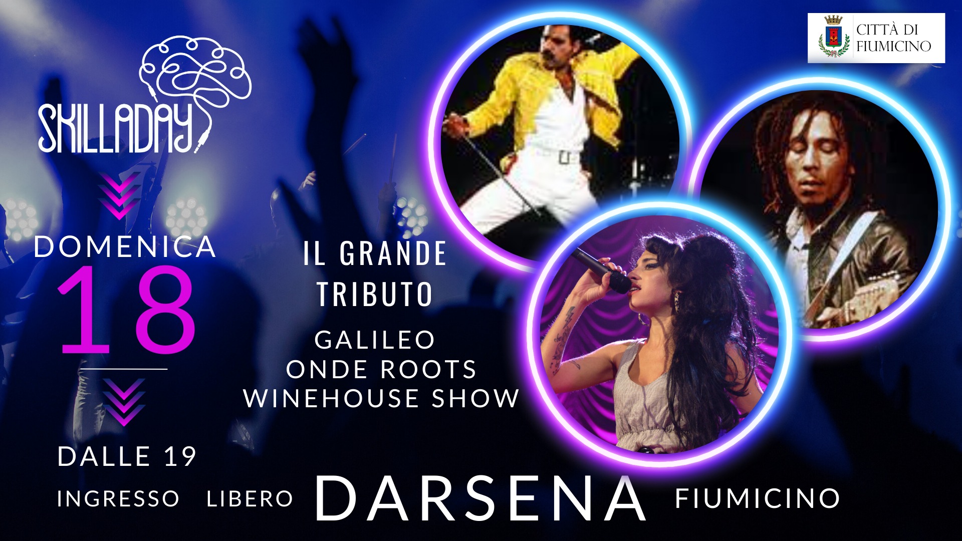 SKILLADAY IL GRANDE TRIBUTO: QUEEN - AMY WINEHOUSE - BOB MARLEY