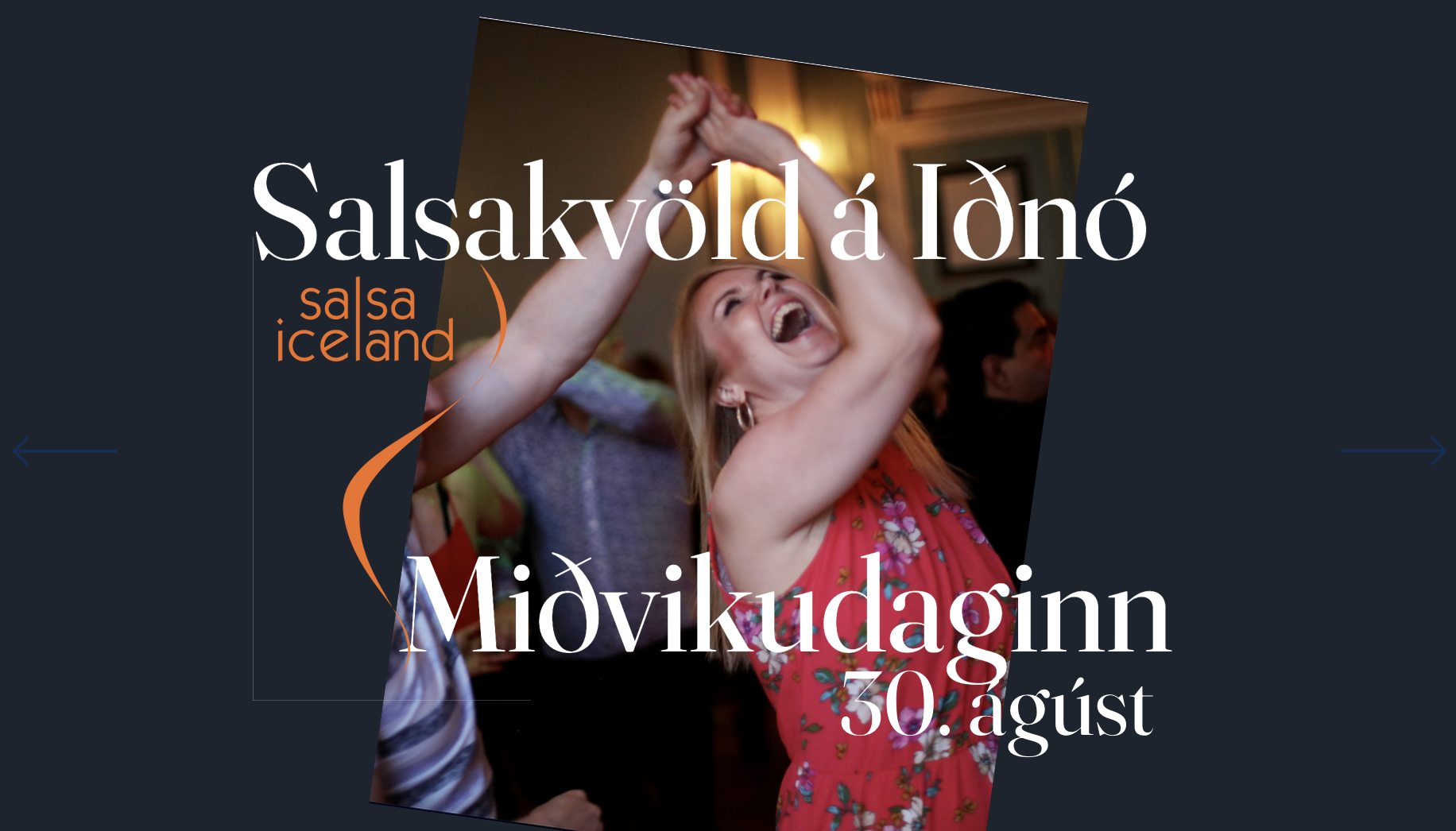 SalsaIceland salsakvöld með ókeypis prufutíma fyrir byrjendur kl. 19:00-20:00
