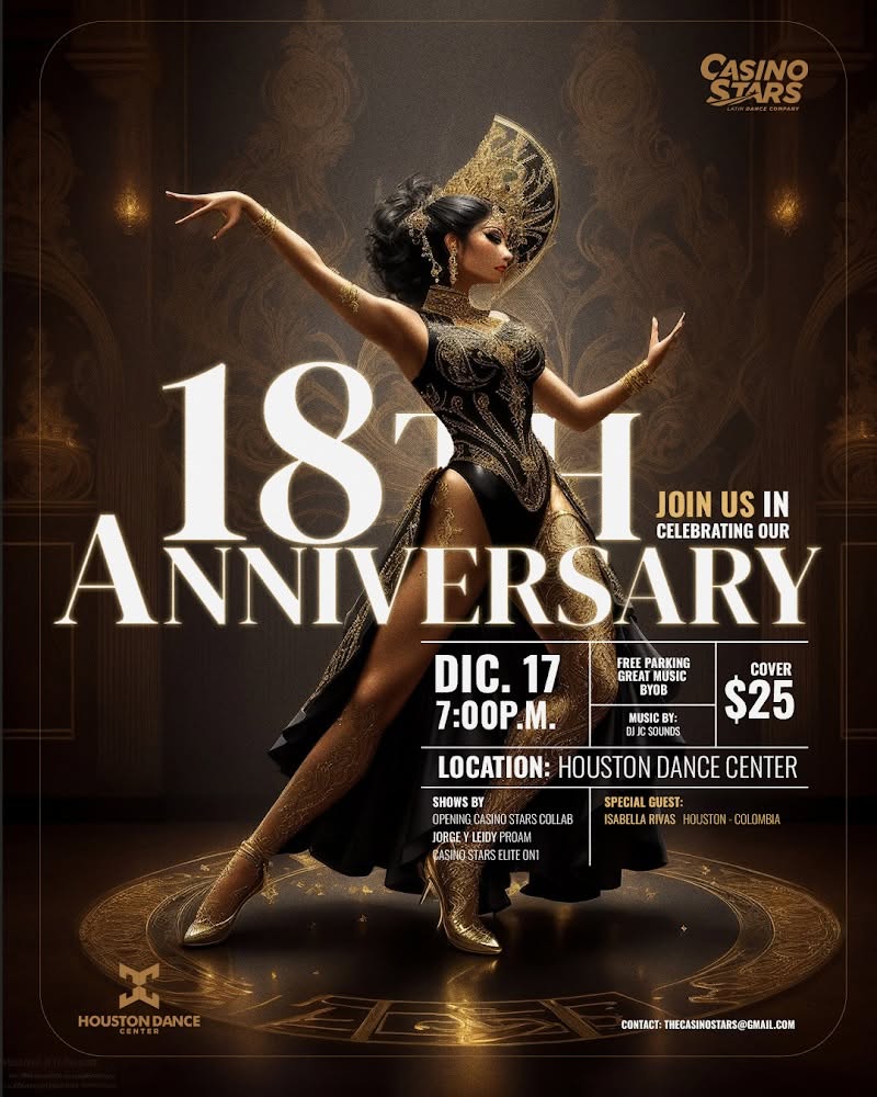 SALSA & BACHATA SOCIAL 18th CASINO STARS ANNIVERSARY DEC 17th
