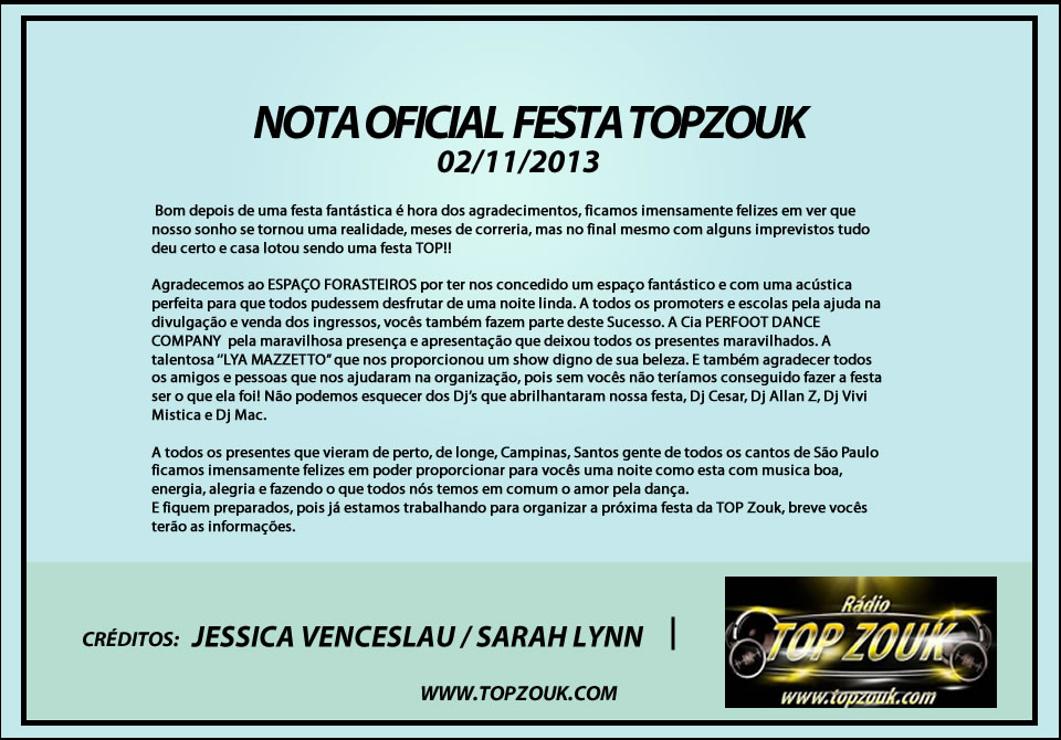 FESTA LANÇAMENTO OFICIAl RADIO TOPZOUK