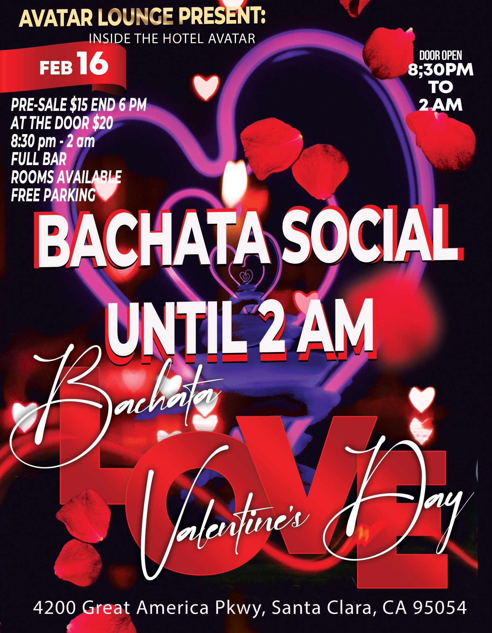 Bachata Love Valentine’s Day edition Dj Edge, Dj Cuevaz, Class by Jewell & Edward