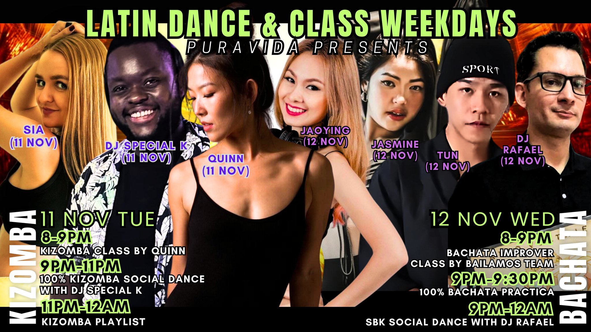 LATIN DANCE & CLASS WEEKDAYS- KIZ SBK