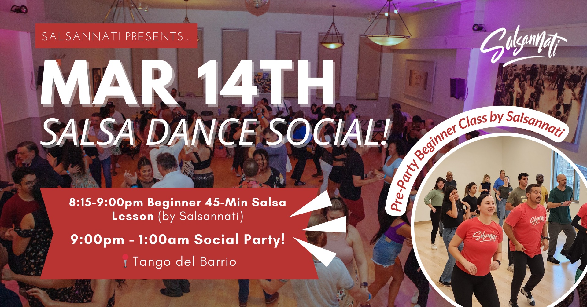 SABOR! March 14th Social Dance Party (w Pre-Party Beginner Class)