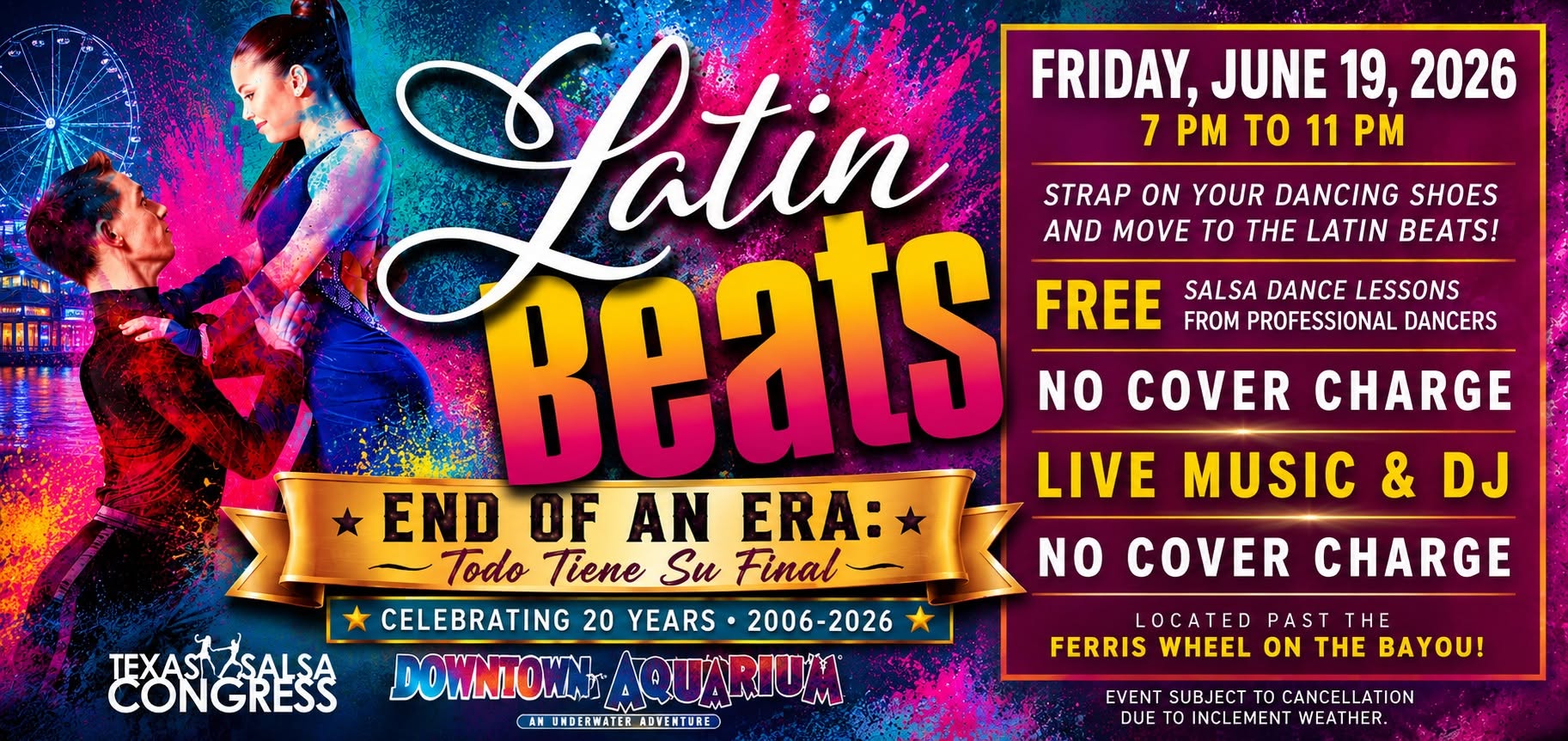 FINAL Latin Beats TODO TIENE SU FINAL FREE SALSA LESSON, LIVE MUSIC
