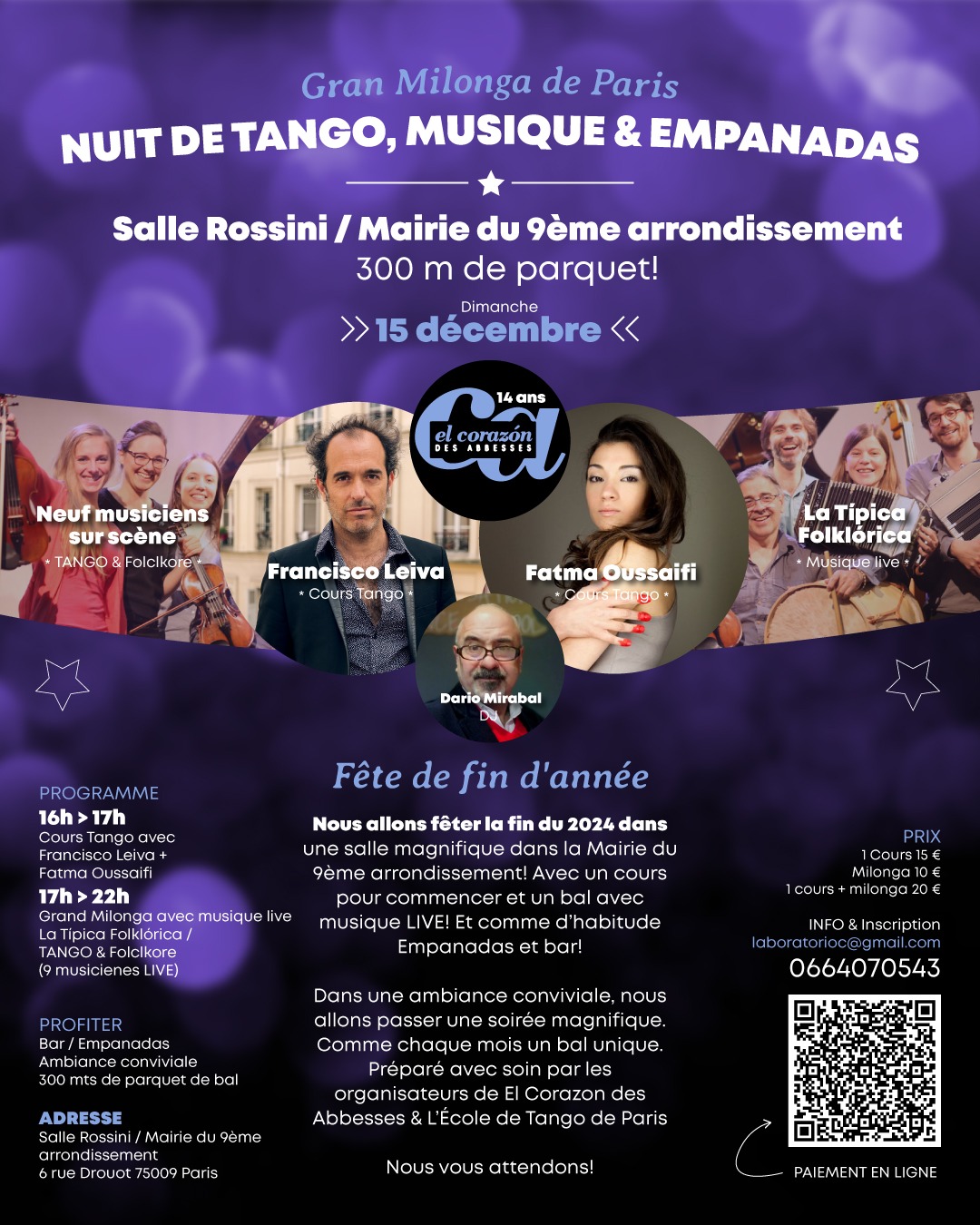 Gran Milonga de Paris Salle Rossini Mairie du 9ème arrondissement