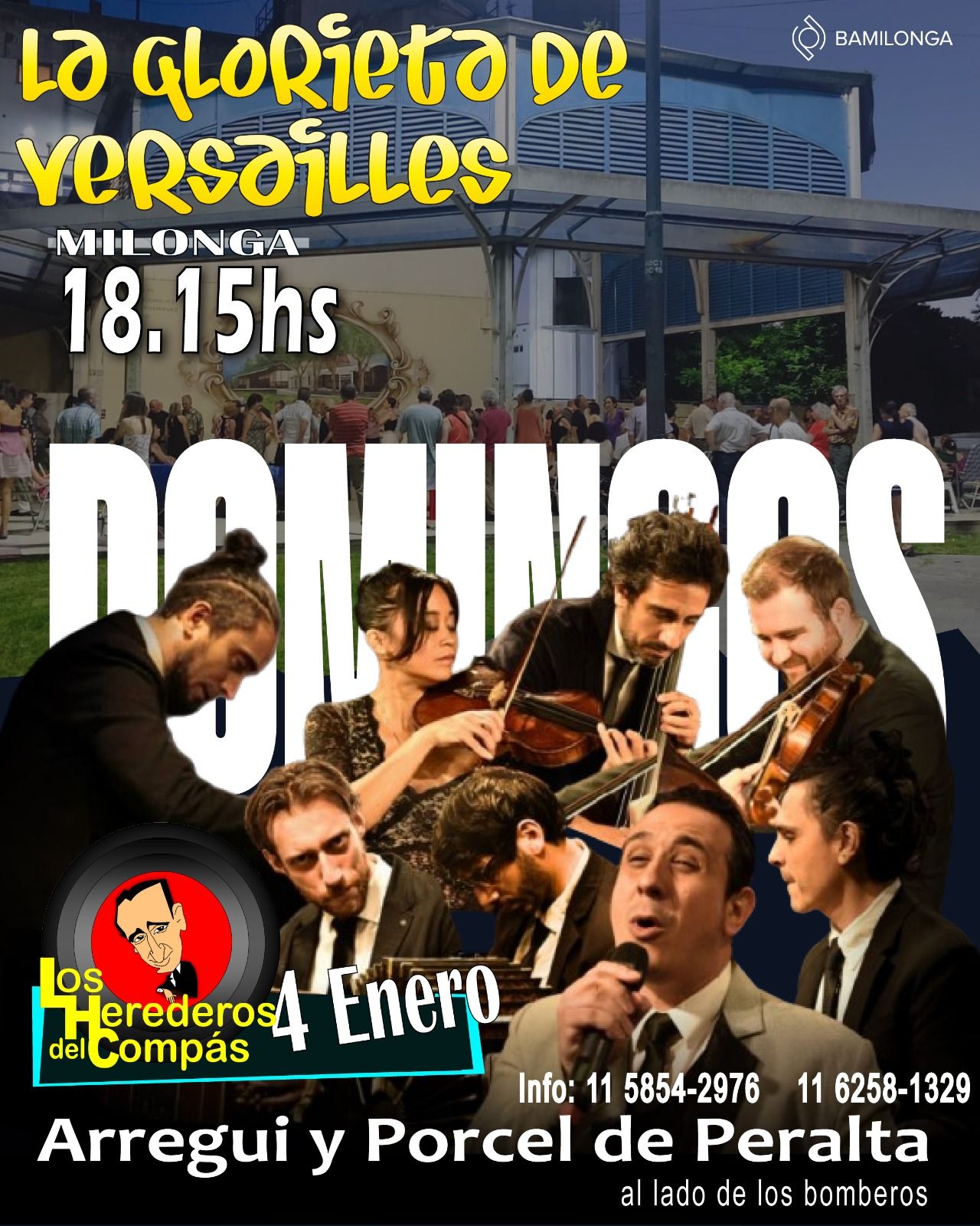 La glorieta de Versalles 4 de enero tocan Los Herederos del Compás