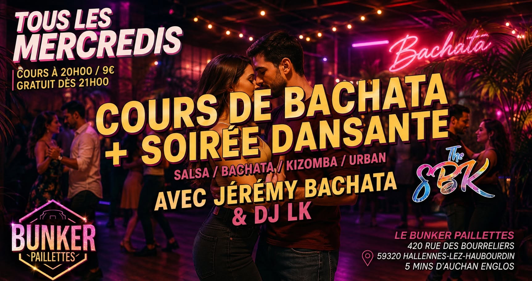 🔥 COURS DE BACHATA + SOIRÉE DANSANTE 💃