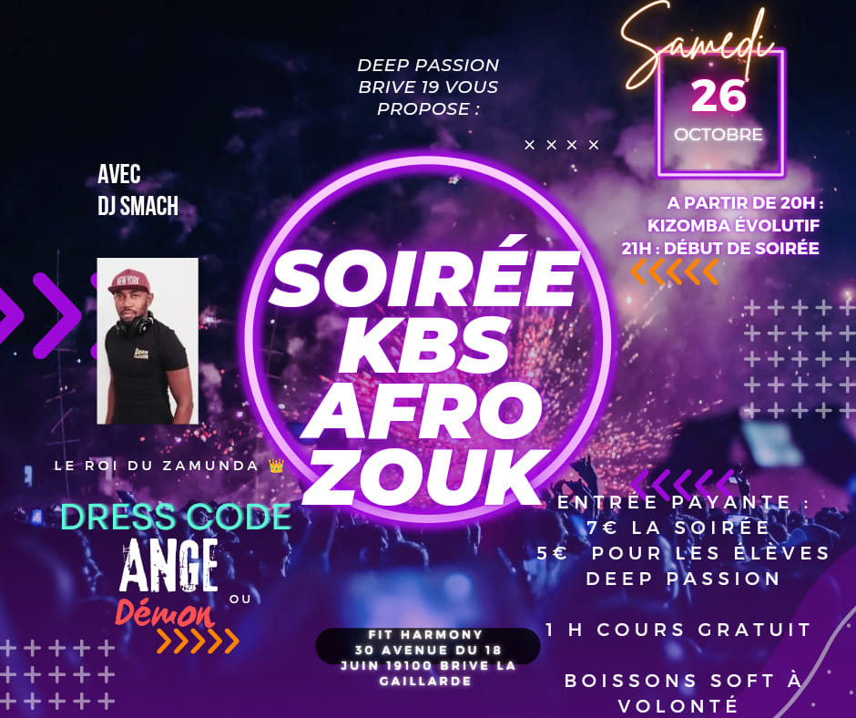 Soirée KBS Afro Zouk chez DEEP Passion