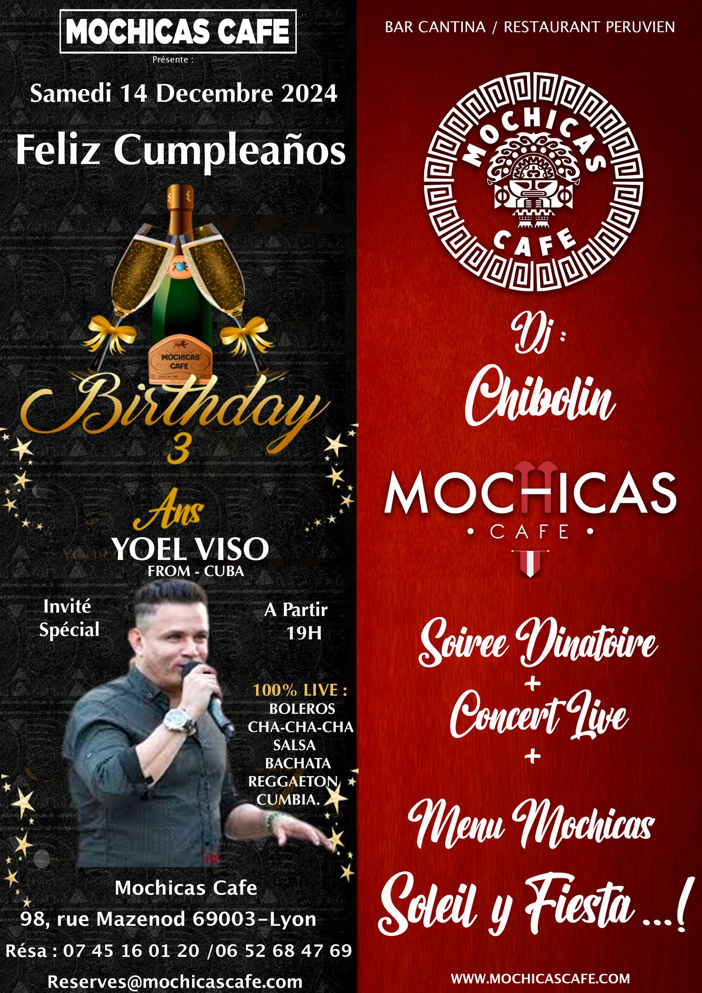 Spéciale Cumpleaños Anniversaire 3 ans Mochicas Cafe Invité Spécial : Yoel Viso from-Cuba.