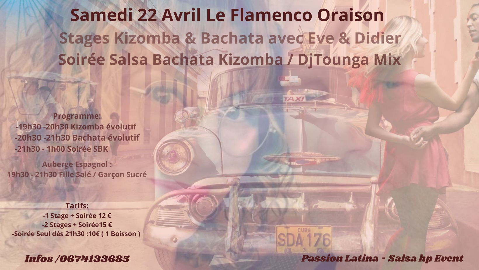 Stages Kizomba & Bachata Eve & Didier + Soirée Salsa Bachata Kizomba Dj Tounga