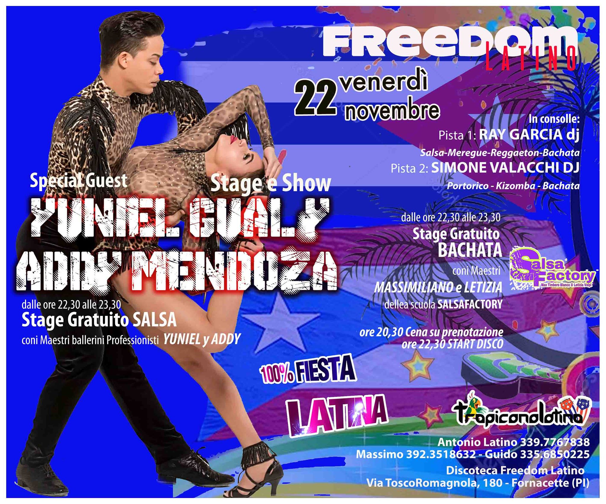100% FestaLatina Venerdi Ospiti Yuniel Gual y ADDY Mendoza