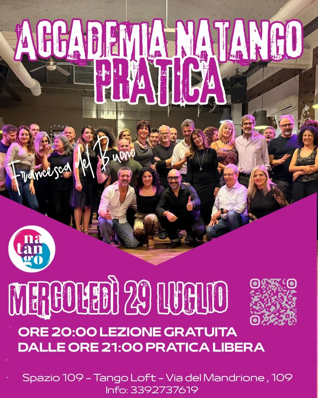 "Per chiudere in bellezza " mercoledi 29 luglio - Pratica Natango