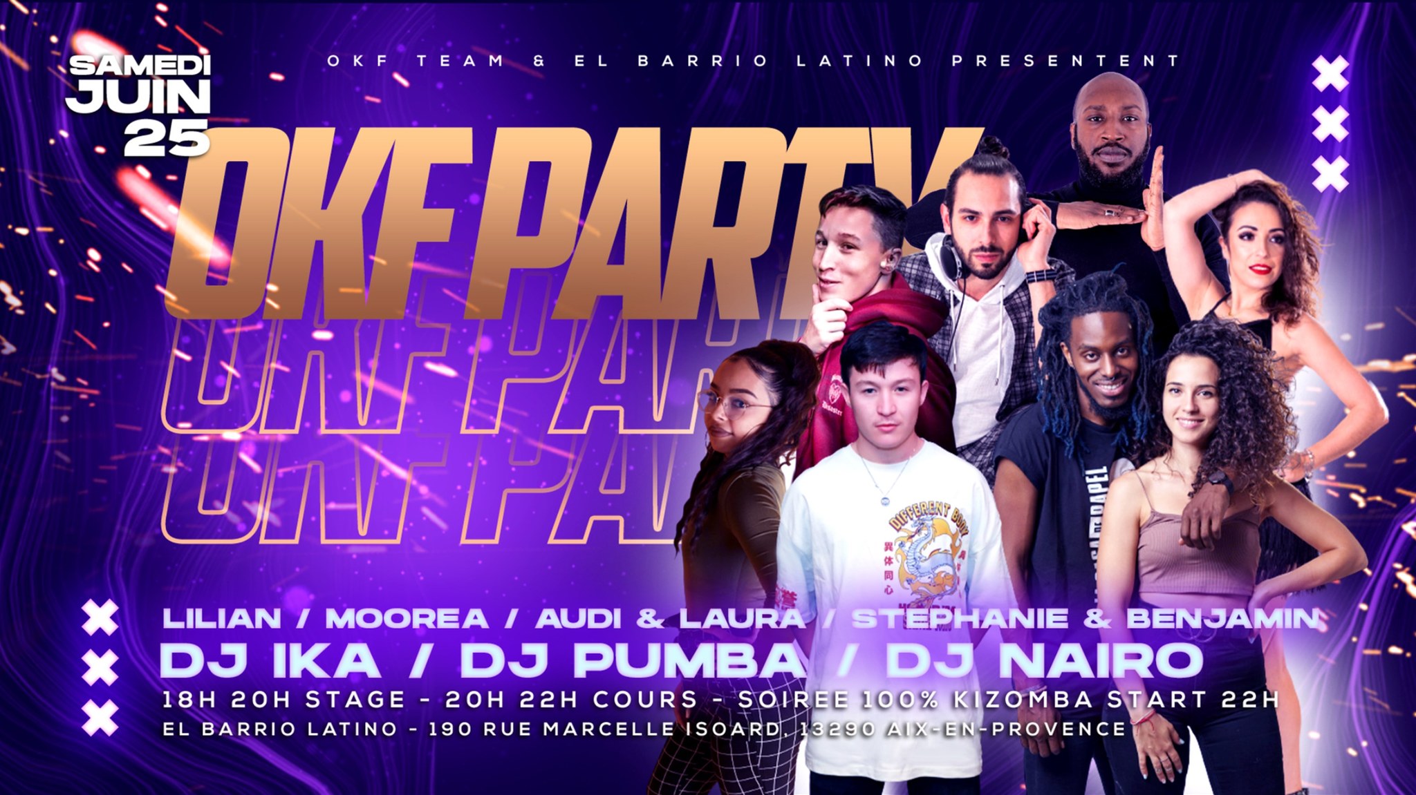 OKF PARTY - El Barrio Aix - Samedi 25 Juin - SoirΓ©e et stage de Kizomba avec AUDI
