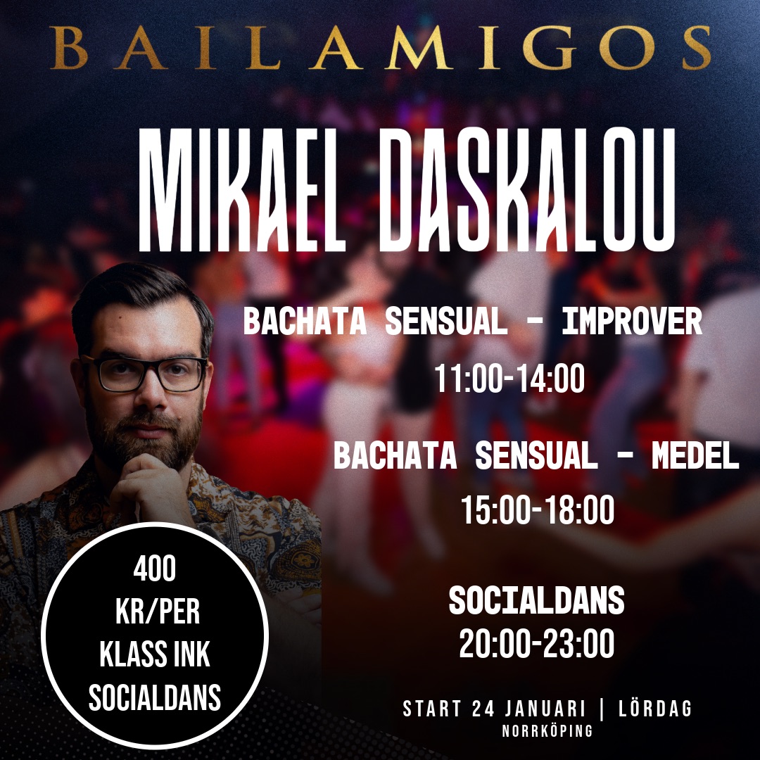 BACHATA SENSUAL MIKAEL DASKALOU 24 JANUARI BOOTCAMP + SOCIALDANS