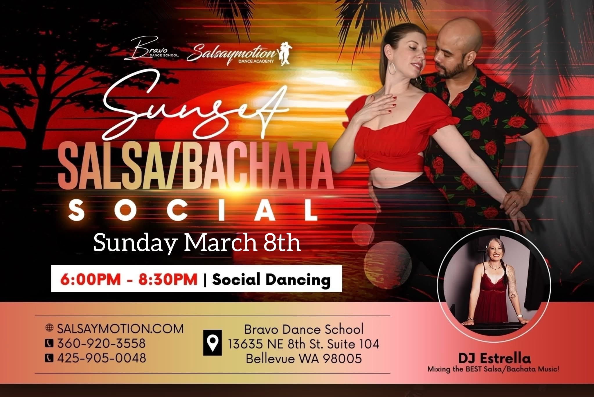 Sunday Sunset Salsa Bachata Social ⭐️DJ Estrella ⭐️