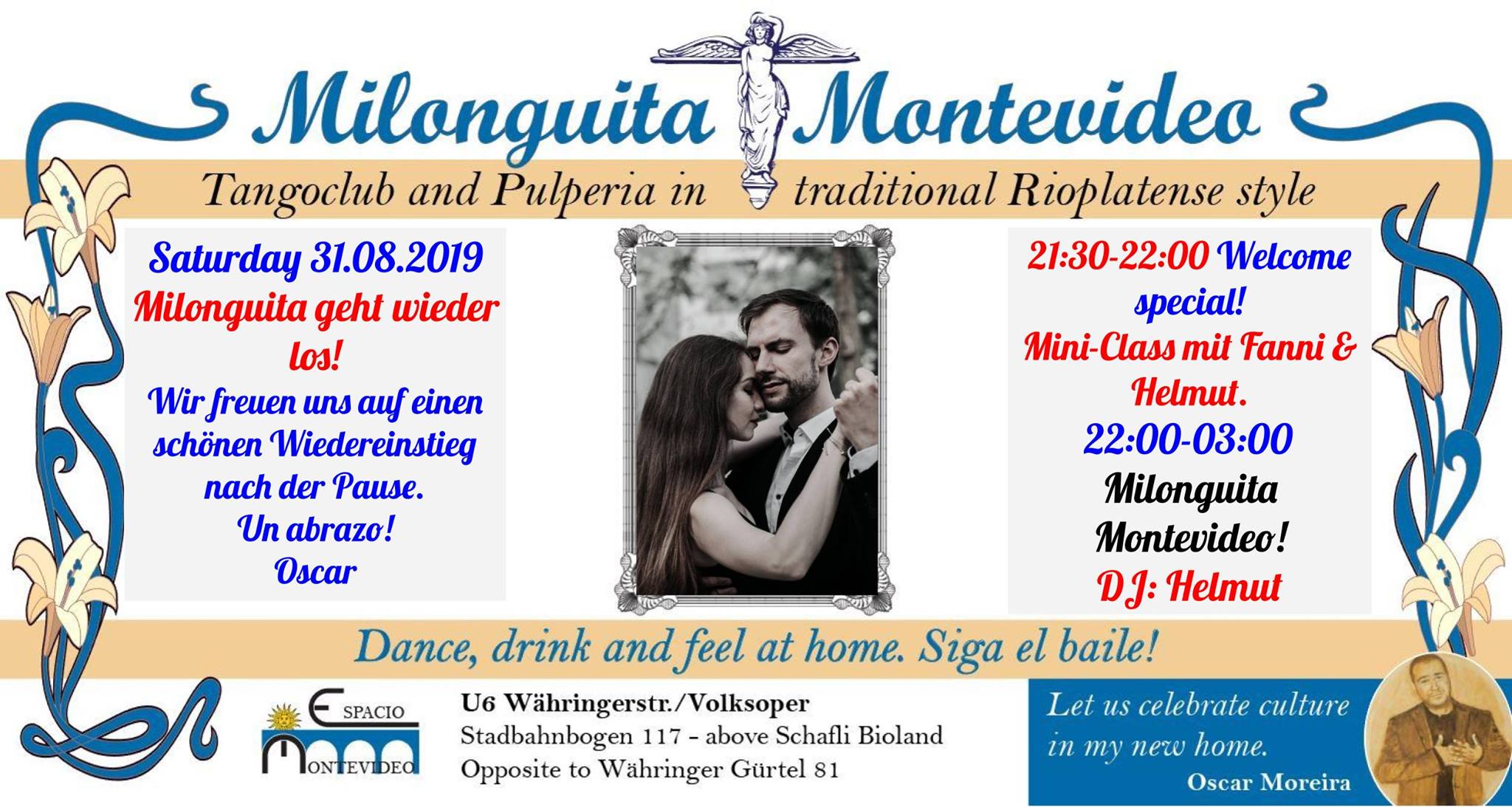 Milonguita Montevideo DJ Helmut + Mini-Class mit Fanni&Helmut