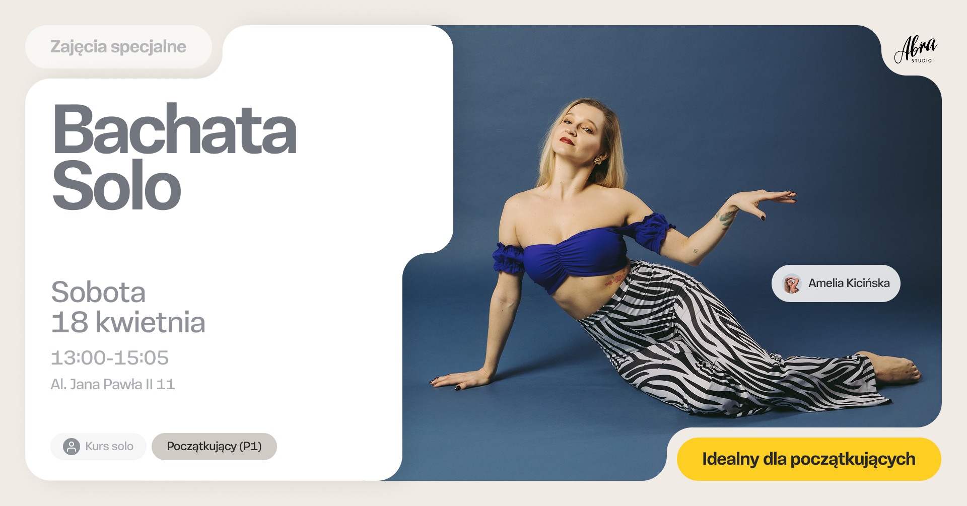 Bachata Solo z Amelią Kicińską dla początkujących (P1)