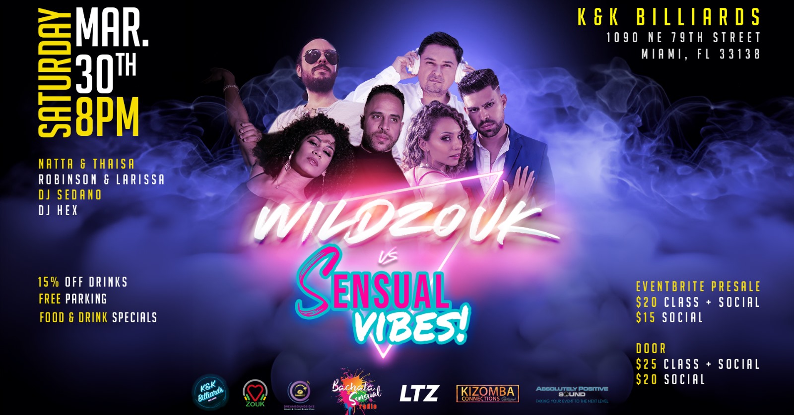 WildZouk vs Sensual Vibes! KiZouk & Bachata social!