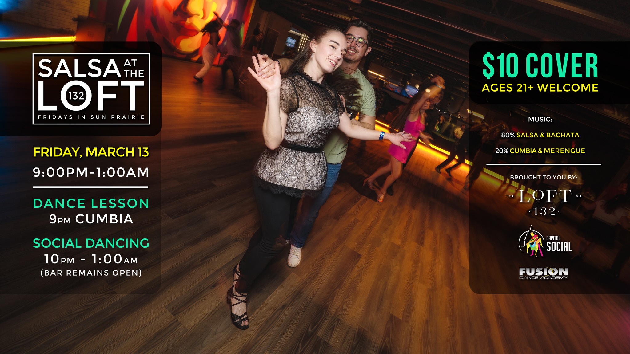 Fridays SALSA @ The Loft At 132 (3 13 26)