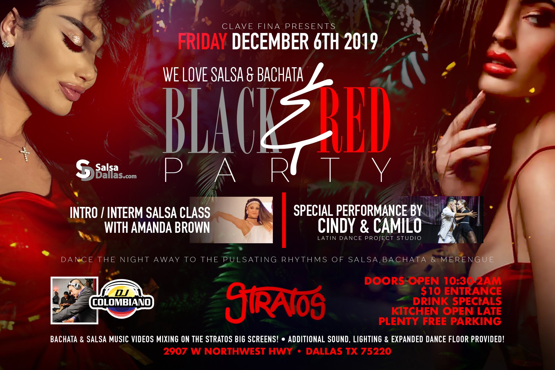 We Love Salsa Bachata Black & Red Party