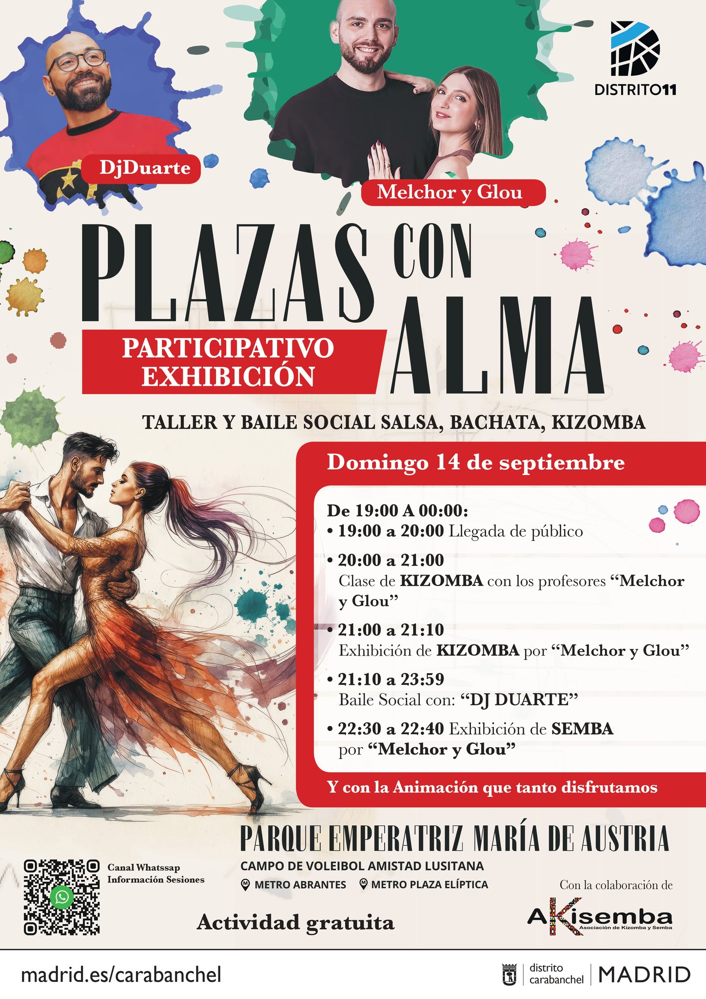 ¡Bailamos en Carabanchel! Clase de KIZOMBA + Exhibición + Social SBK al Aire Libre Acceso gratuito
