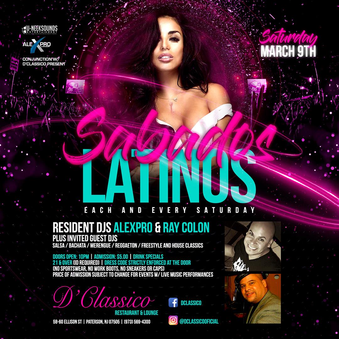 Sabados Latinos at D'Classico Restaurant & Lounge-Paterson, NJ