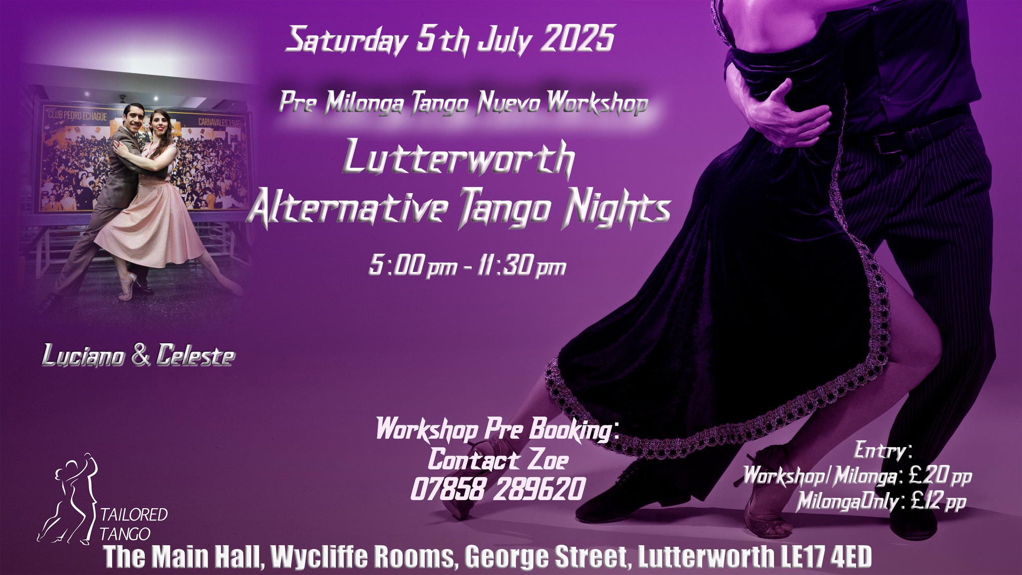 Lutterworth Alternative Tango Nights with Celeste & Luciano JULY 2025