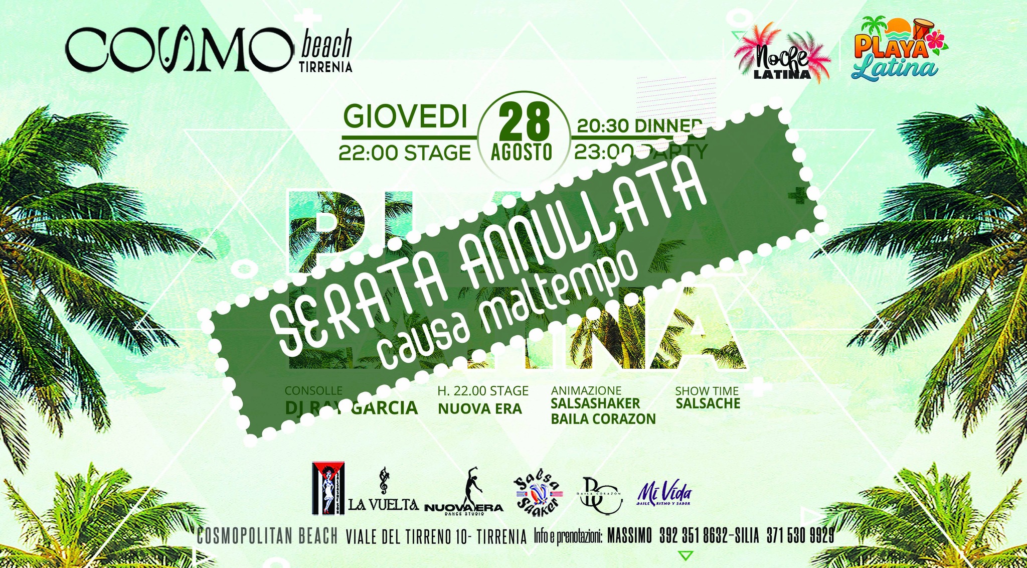 PLAYA LATINA ⟡ GIOVEDì 28 AGOSTO ⟡