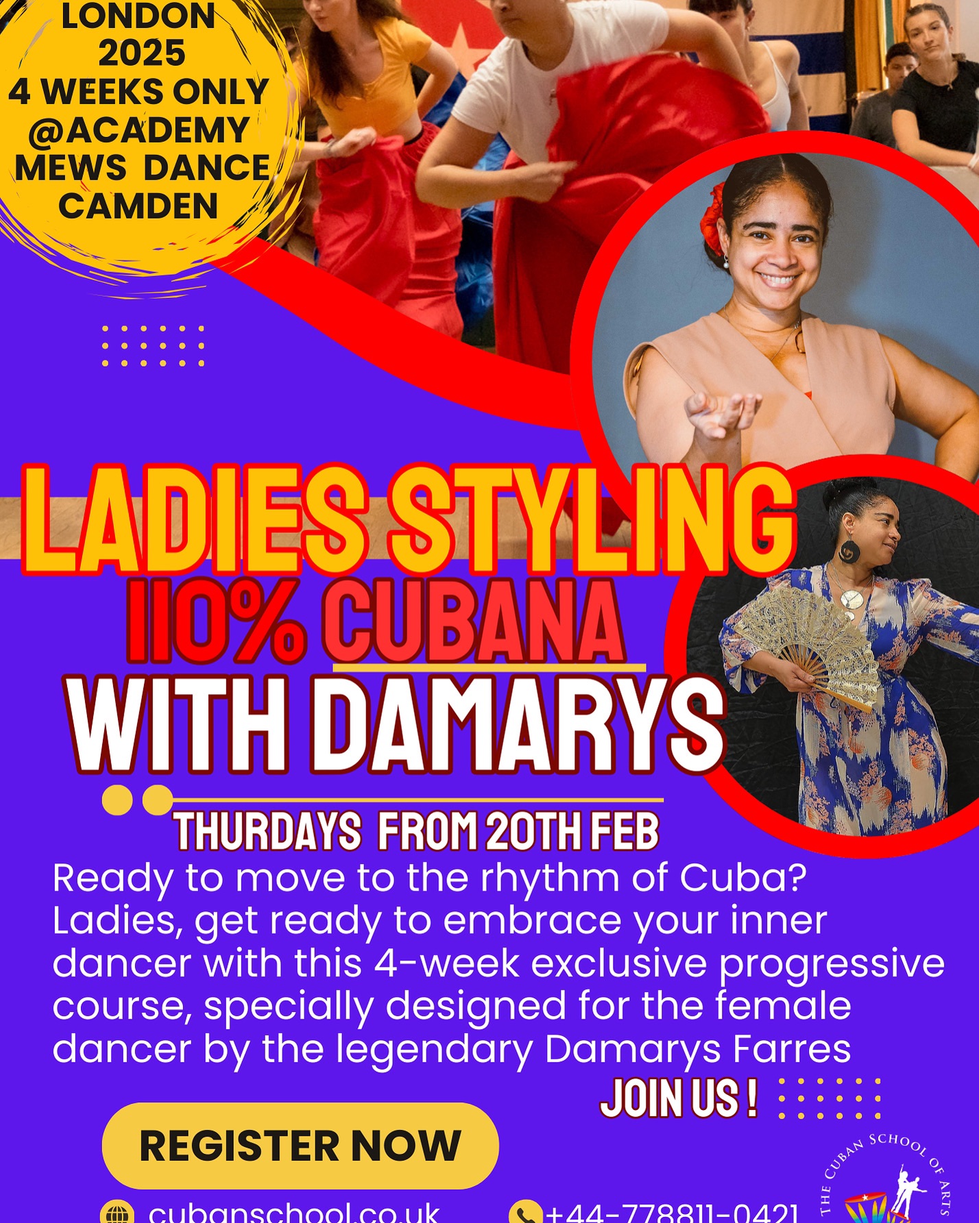 Cuban Ladies' Progressive Dance Course with Damarys Farres 110% CUBANA Authenticity & Sabor !
