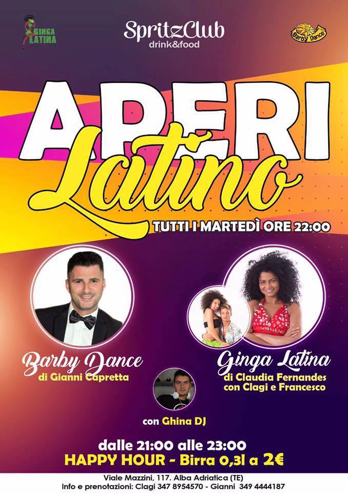 IL Martedì AperiLatino dello Spritz club Gianni Ginga Ghina wow