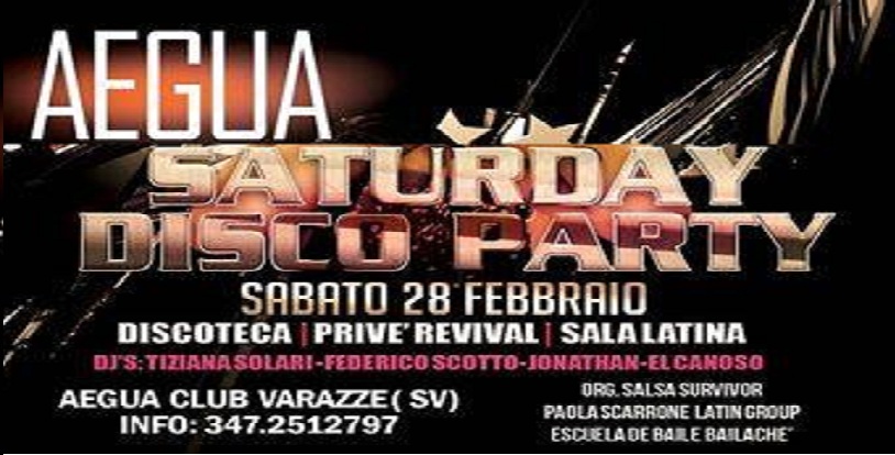 AEGUA,Sabato 28 Febbraio "Latin Group"