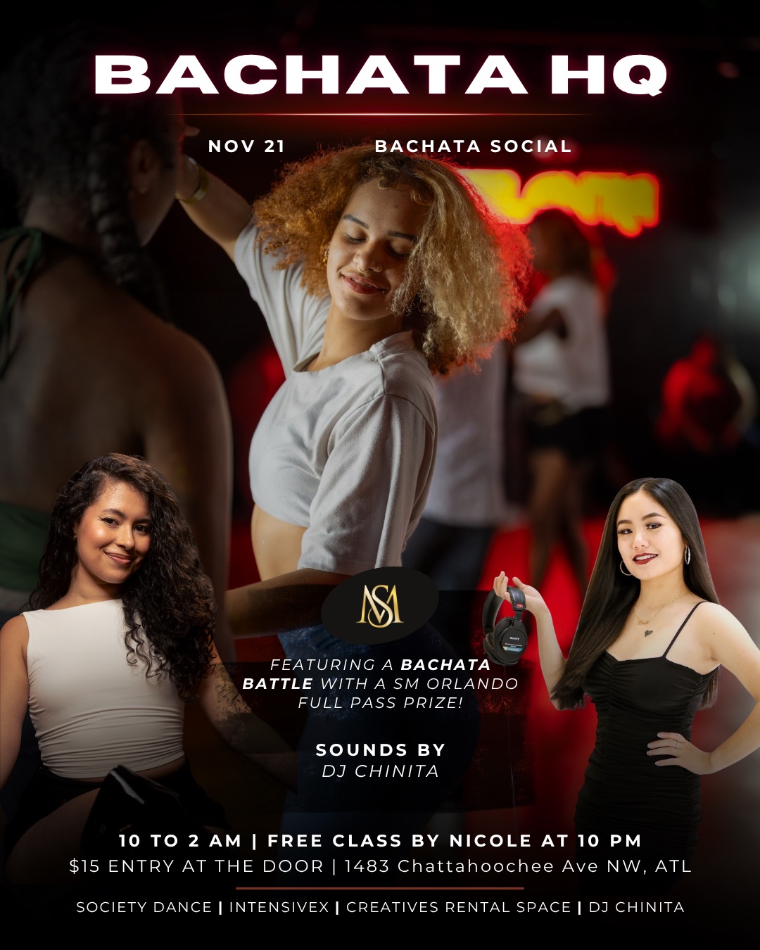 Bachata HQ Sensual Movement Orlando Full Pass Prize Free Class at 10 PM Dancing Til 2 AM