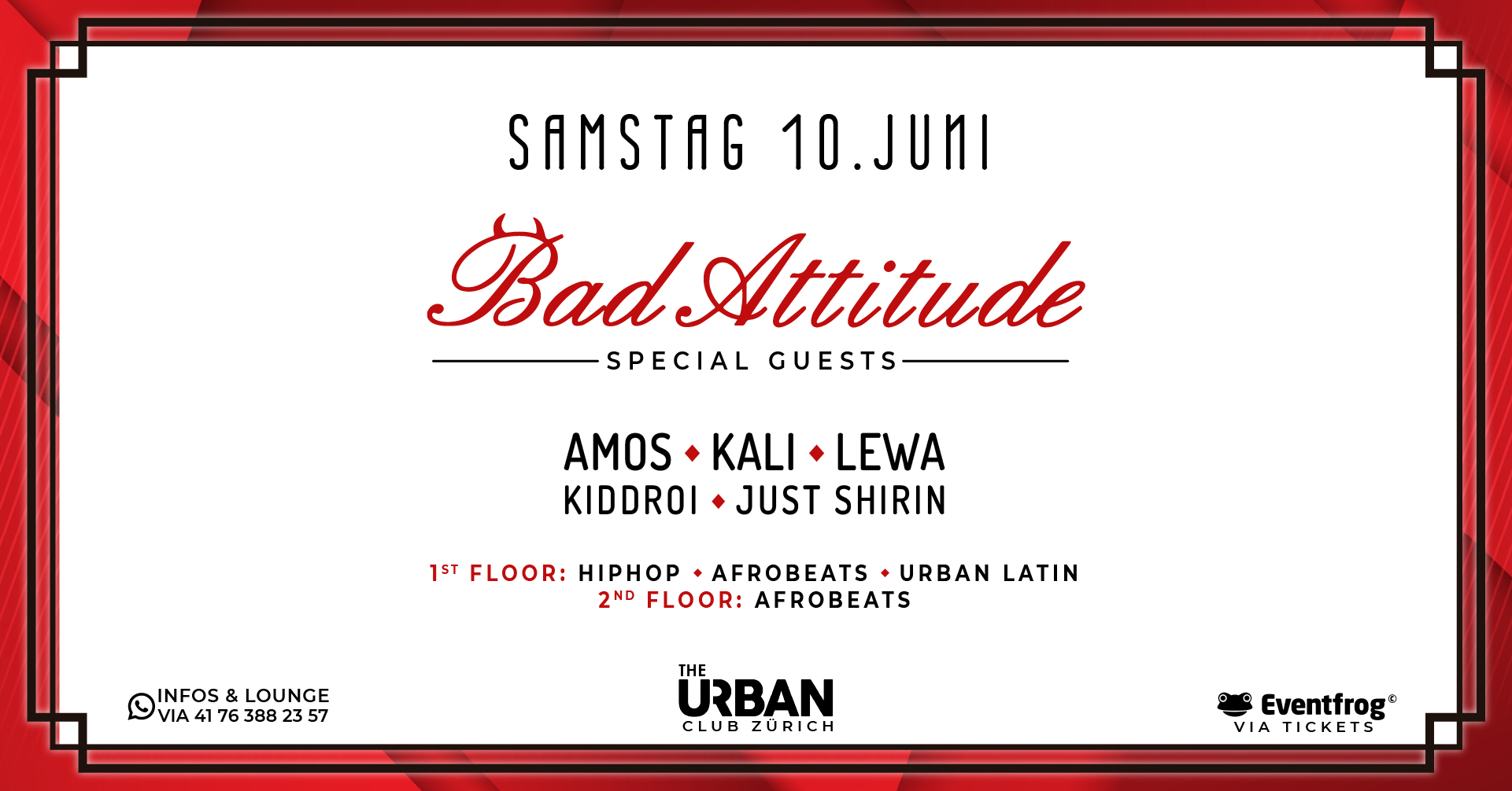 BAD ATTITUDE • SAMSTAG 10. JUNI • URBAN CLUB
