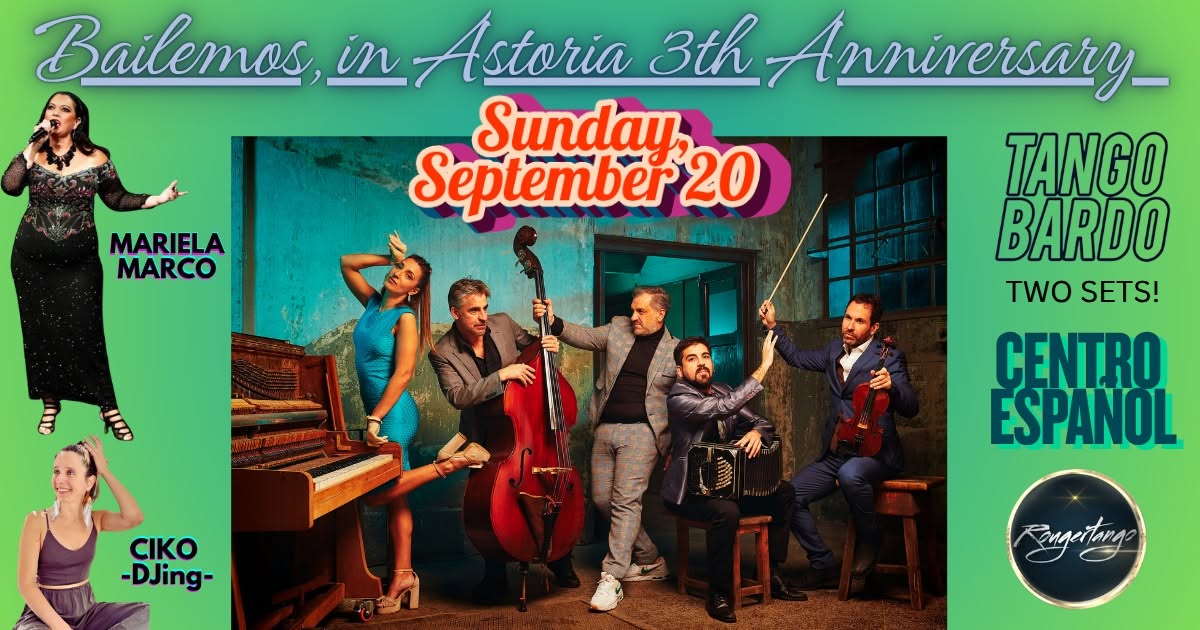 TANGO BARDO & ROBERTO MINONDI LIVE IN NYC-Guest Artist: MARIELA MARCO-CIKO DJing