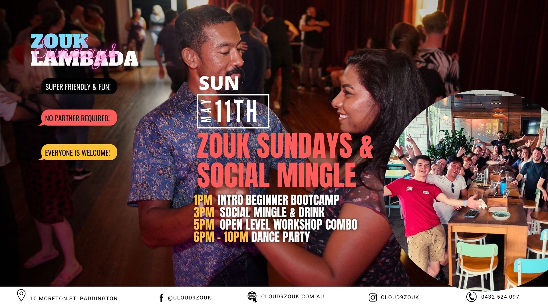 Zouk & Lambada Sundays + Social Mingle 11th May 2025 π₯³ππΊ