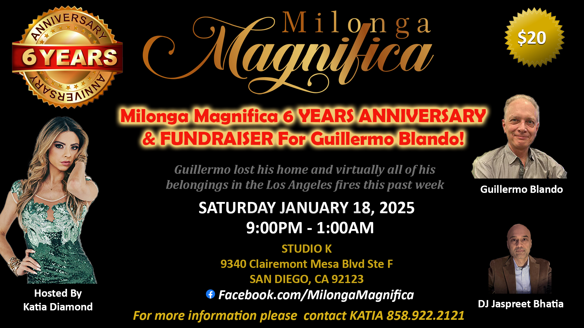 MILONGA MAGNIFICA 6 YEAR ANNIVERSARY AND FUNDRAISING FOR GUILLERMO BLANDO