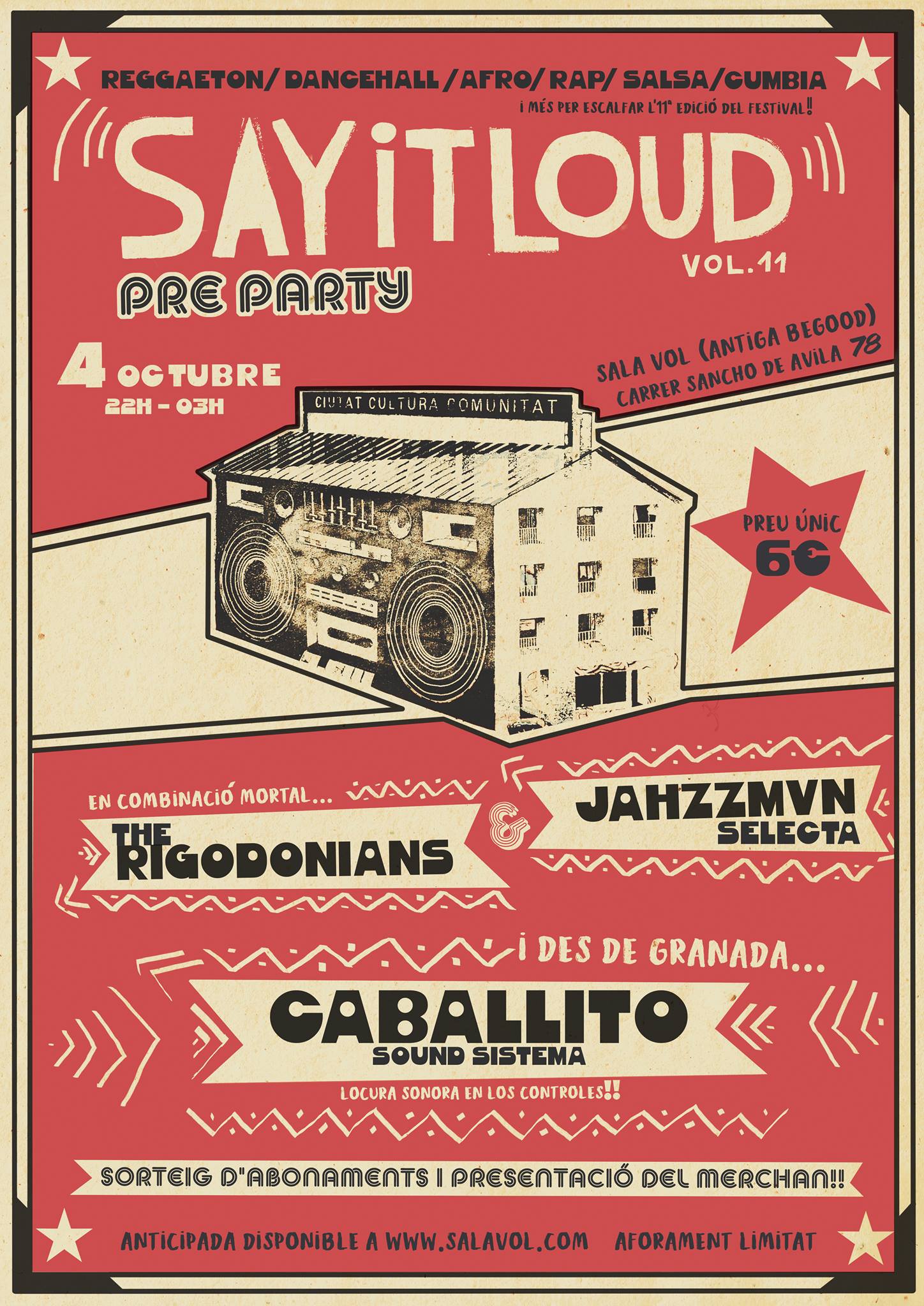 Say It loud! pre party: Caballito, Jahzzman, The Rigodonians