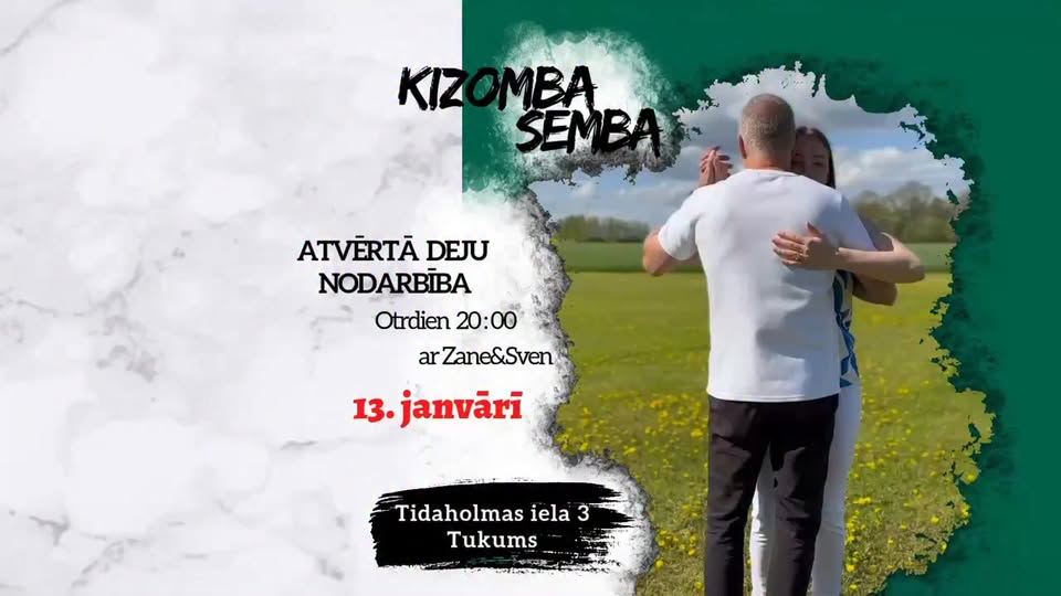 Nāc izmēģināt-KIZOMBA Tukumā no 13.janvāra